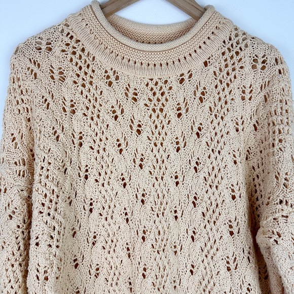 Vintage Roll Neck Open Knit Sweater - Picture 2 of 7